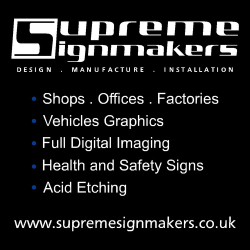 At Supreme Signmakers we specialise in all kinds of signage including full digital printing,vehicle graphics,acid etching and health and safety signs.