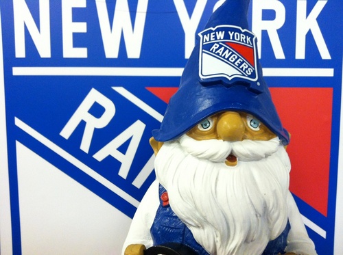 Hi, I'm the Rangers Gnome and you'll find me hanging out around The Garden - Madison Square Garden that is!  Follow me for an inside look at the 2012 playoffs!