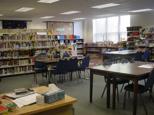 The awesome library at North Park Elementary School, updated regularly by the NPES students.