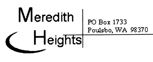 MeredithHeights's profile picture. Meredith Heights Homeowner Association is located in Poulsbo, Wa.