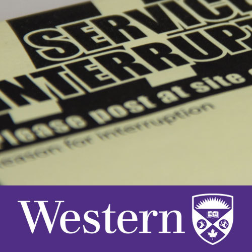Western University service interruption notices provided by Facilities Management. More interruptions available on our calendar; http://t.co/ZpsqAnKY2Y