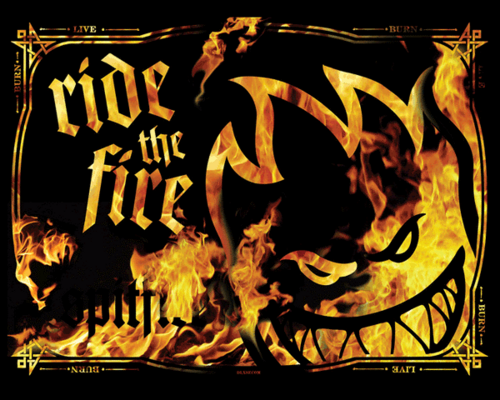 Marked by flames, intense heat, intense emotion, passionate