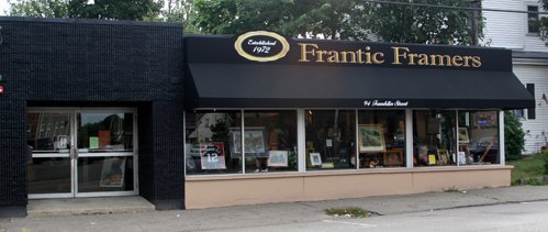 Frantic Framers offers the most unusual framing in the business. We also carry art supplies and offer art classes in the shop.