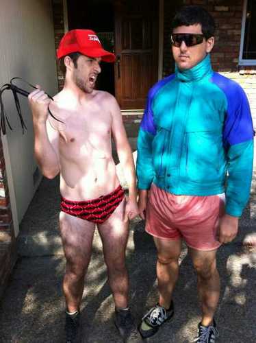 *le stands across the street holding a pink flamingo* @smosh follows