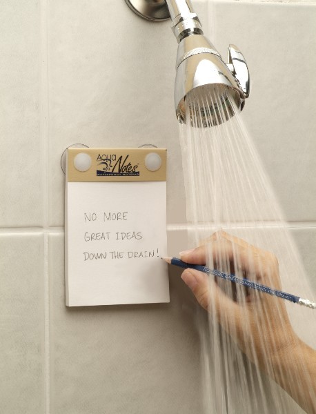 If you are a shower thinker, you will love this: we've developed AquaNotes® to help you save your great shower ideas.  Follow our venture!