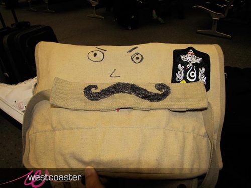 I tell Mike and Shaun where to go. I'm a bag with an angry face and a mustache.