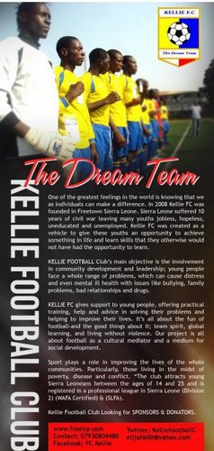 Kellie FC, Helping change the life and save a life of youths suffering in Africa through Football https://t.co/0ojjgrMlwZ email: info@fckellie.co.uk