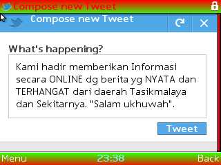 Memberikan Informasi ONLINE secara UPDATE dg BERITA yang NYATA dan TERHANGAT dari daerah #Tasikmalaya dan sekitarnya.