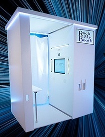 Rock My Booth is the newest, sleekest photo booth rental in LA! Our booths are Modern, have LED lights, you can also Facebook,Text, and Email yourself pictures!