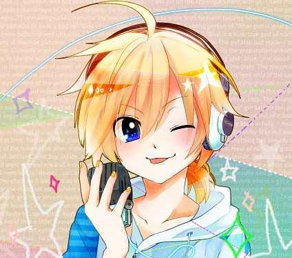 Yo Len here!

I'm one the 02 Vocaloids, bananas are my favorite food. P.S. Beware of Spice mode!
Say the word and suffer by my road roller...

VocaRP~