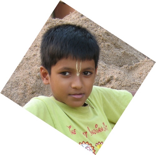 A boy who loves playing chobots