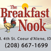 The Breakfast Nook is a family owned and operated restaurant nestled in beautiful Coeur d'Alene, ID. Come on in - and bring your appetite!