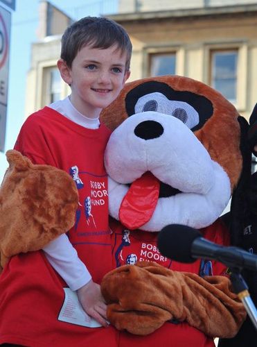 Proud mascot supporting @jonjoheuerman who has raised over £116k for Cancer Research in memory of his nanny and has generated over £1m in awareness