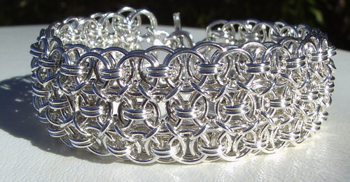 I design and create chainmaille and wirework jewellery, mostly working in sterling silver