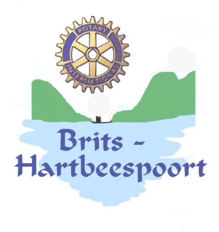 The Rotary Club of Brits-Hartbeespoort, District 9400, South Africa, is actively serving our community and enjoying every minute in doing so!