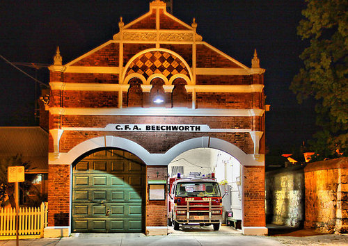 Beechworth Fire Brigade was formed October 1867 after a meeting in the Star Hotel in Ford Street and still turning out when called,  Fire Station built in 1892.