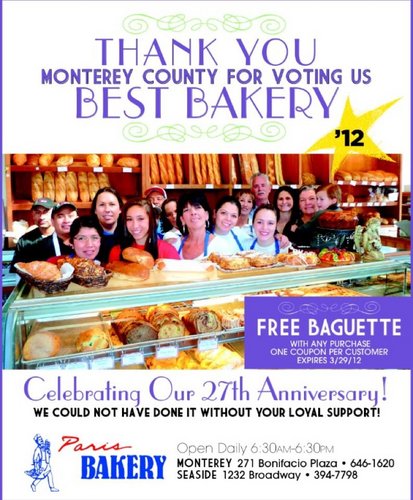 French Bakery in the heart of Monterey. Family owned and operated since 1985.
