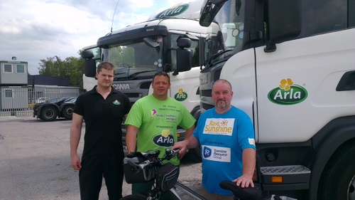 We are 2 truckers cycling UK to Austria to raise money for Rays of Sunshine & Candlelighters childrens charities please support us