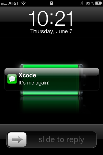 Xcode has started sending me text messages. No, I don't know how