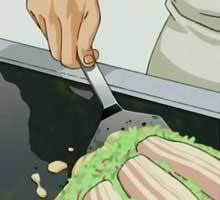 Takin' burgers out with the fury of spatula.