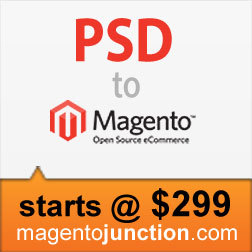 Magentojunction makes the best use of Magento by giving out marvelous PSD to Magento Conversions at just $299! Call Us: (800)704-0428