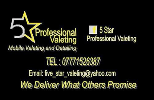 Valeter in Aberdare area. Excellent quality work at unbeatable prices! Contact us on: Tel: 07771526387 Email: five_star_valeting@yahoo.com.