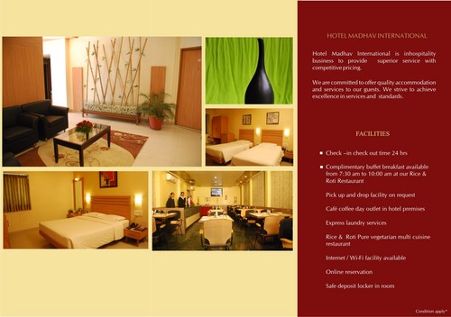 Hotel  Madhav international which is 3 star property in heart of Pune city  is in hospitality business to provide superior services