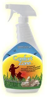 Comfort Zone is an all natural brand of mosquito area repellent. Unlike personal repellents, Comfort Zone is applied to or around an outdoor area