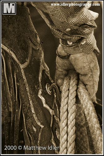 It's the white in his knuckles, the gold in the buckle, he'll win in the next go 'round.