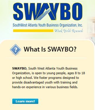 South West Atlanta Youth Business Organization is open to young people ages 8-18. Providing disadvantaged youth with training in various #business fields.