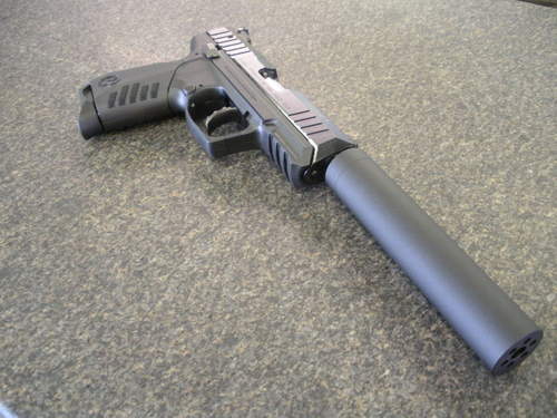 Suppressor ready threaded barrels for Ruger SR22 pistols. Rim fire suppressors, and accessories.