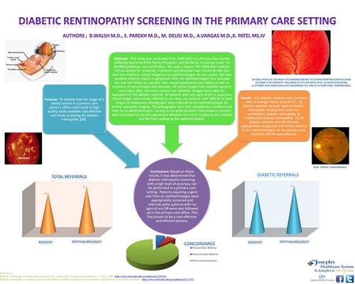validate the usage of a retinal camera in a primary care setting providing high quality,  cost effective, and timely screening for diabetic retinopathy (DR).