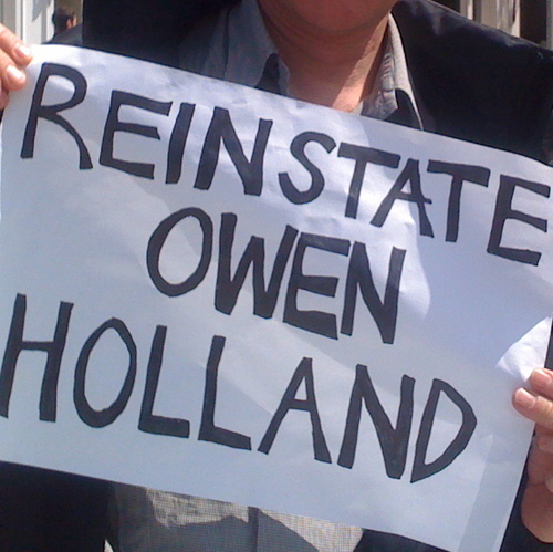 Owen Holland was suspended from university study for 2 1/2 YEARS for peacefully protesting edu cuts. We're calling for his reinstatement. Appeal 22 June.