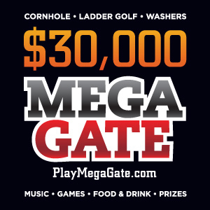 MegaGate is a #tailgate festival with #cornhole, #pong and more.  Win $30,000 at the main event in #Greensboro, NC - 9/1 - 9/2.  Sponsored by @Blacktop360