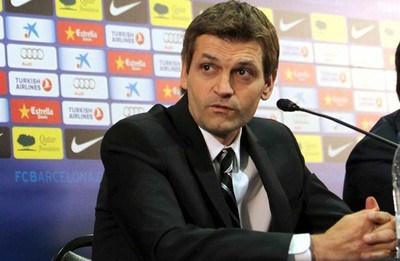 Tito Vilanova, actual entrenador del primer equipo profesional del Fútbol Club Barcelona. Canal informativo.