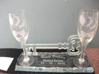 Decorative sandblasting on all types of glass for weddings, anniversaries, or just any occasion