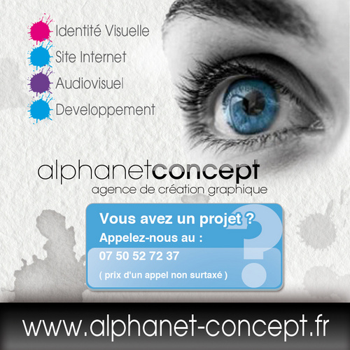 Alphanetconcept's profile picture. Alphanet Concept est une agence de communication Print et Web c'est aussi l'alliance de plusieurs graphistes indépendants, Designer-Motion, Web-designers...