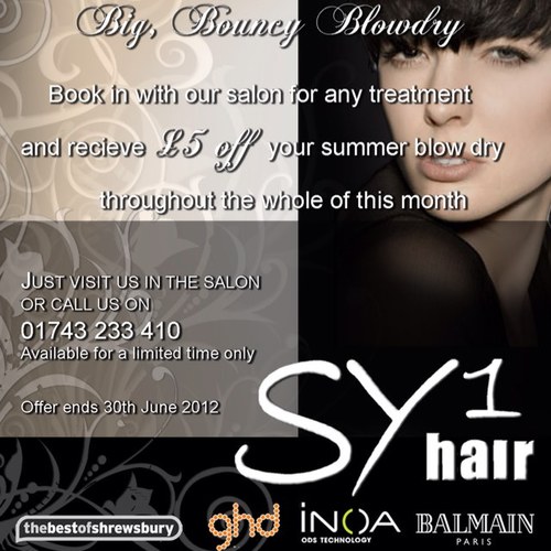 SY1 is a modern, friendly salon in the centre of Shrewsbury. Since 2004 our team of top stylists have been creating up to date looks for men & women of all ages