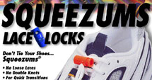 Lace_Locks's profile picture. Squeezums Lace Locks The Runner and Triathlete's Choice since 1988. Locks laces tight for running. Essential for the bike-run transition in triathlons.