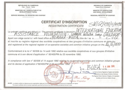 INTERNATIONAL EDUCATION ASSISTANCE FOUNDATION IS AN NGO WITH THE OBJECTIVE OF PROVIDING BUSINESS AND EDUCATIONAL CONSULTING SERVICES TO CAMEROONIANS AND BEYOND.
