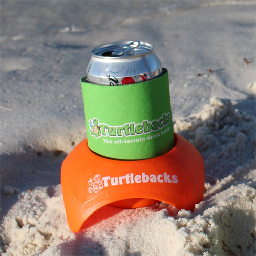 Turtlebacks all-terrain drink holders prevent drink spills and dirty drink bottoms at the #beach, #picnics, #camping, #tailgating #cornhole and more!