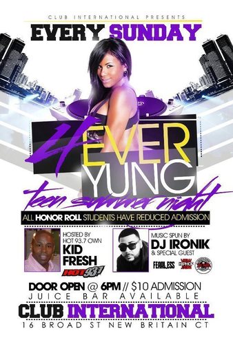2FLOORS, 2DJ BOOTHS, 2BARS, HUGE V.I.P SECTION (5 IN TOTAL), A BIG STAGE, TIGHT SECURITY,OPEN THURS-SUN 860-845-4790