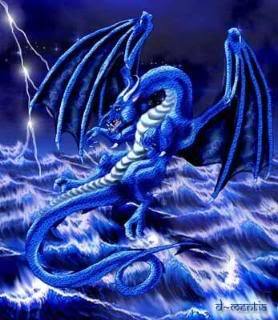 Blue dragon,adult. My rider is @AvaleenS. I am a female, my name means Blue Ocean, as well as Beautiful. Saira for a nickname, maybe.