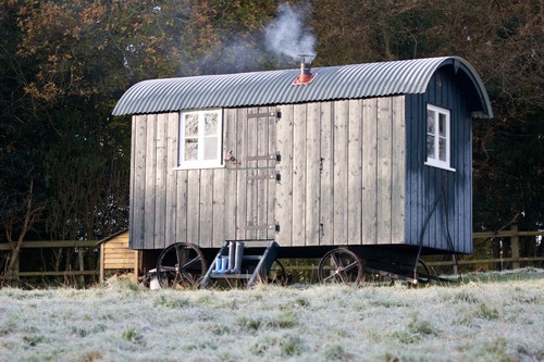 Where camping meets boutique hotel. Sleeps four, nestled in 70 acres, just south of Tunbridge Wells, is Molly Dishwasher, our shepherds hut.