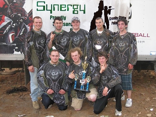 A tournament 7-man paintball team from New England.