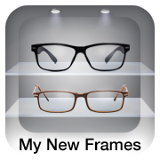 The 'My New Frames' app for iPad helps you see exactly how you look in new frames before the lenses are fitted. Premium branding and photo controls available.