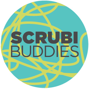 Handmade multipurpose scrubbies! Buddies do the dirty work on dishes, veggies, household, automobile + feet. Remove lint too!