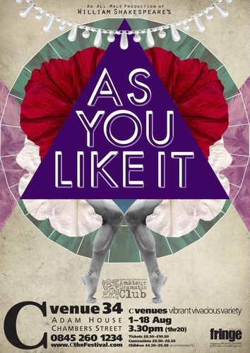 Cambridge University Amateur Dramatic Club present this roller coaster of cross-dressing, time-travel and heartbreak: As You Like It, at the Ed Fringe Festival.