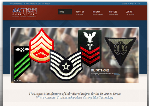 Action Embroidery has been providing insignias to the military since 1943.  We are an approved vendor certified by Institute Of Heraldry.