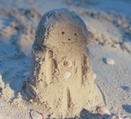 human-crafted sand; learning to be a person